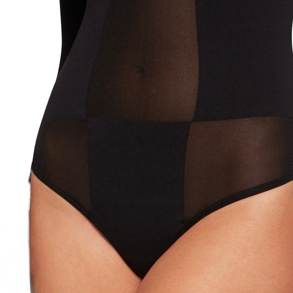 Wolford Dione Sheer Panel String Body Suit in Black size Medium - Picture 6 of 16